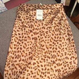 Free People Tan and Brown Animal Print Skirt